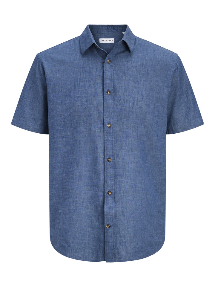 JJESUMMER LINEN BLEND SHIRT S/S SN, Navy Blazer 175876 Bild 1