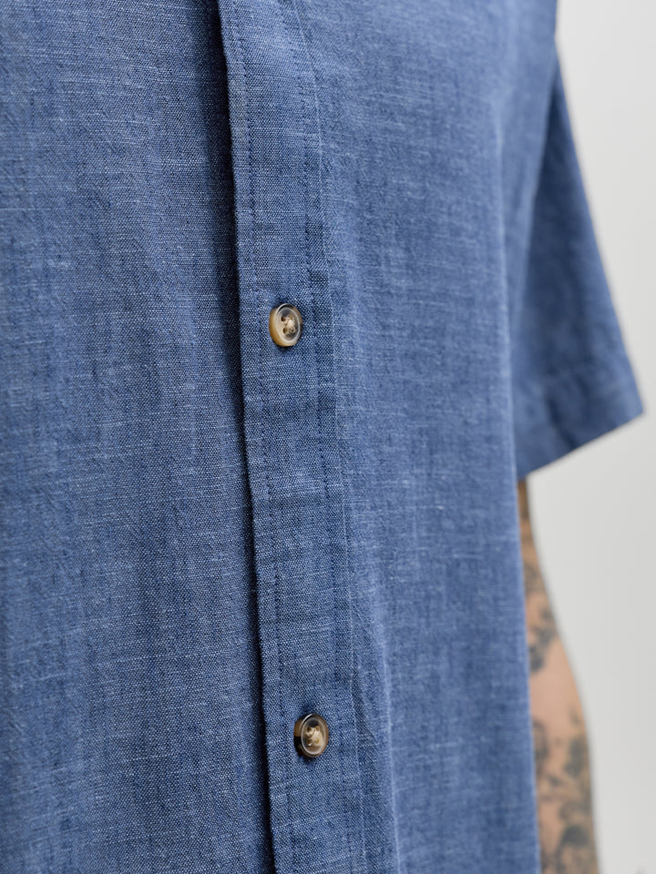 JJESUMMER LINEN BLEND SHIRT S/S SN, Navy Blazer 175876 Bild 6
