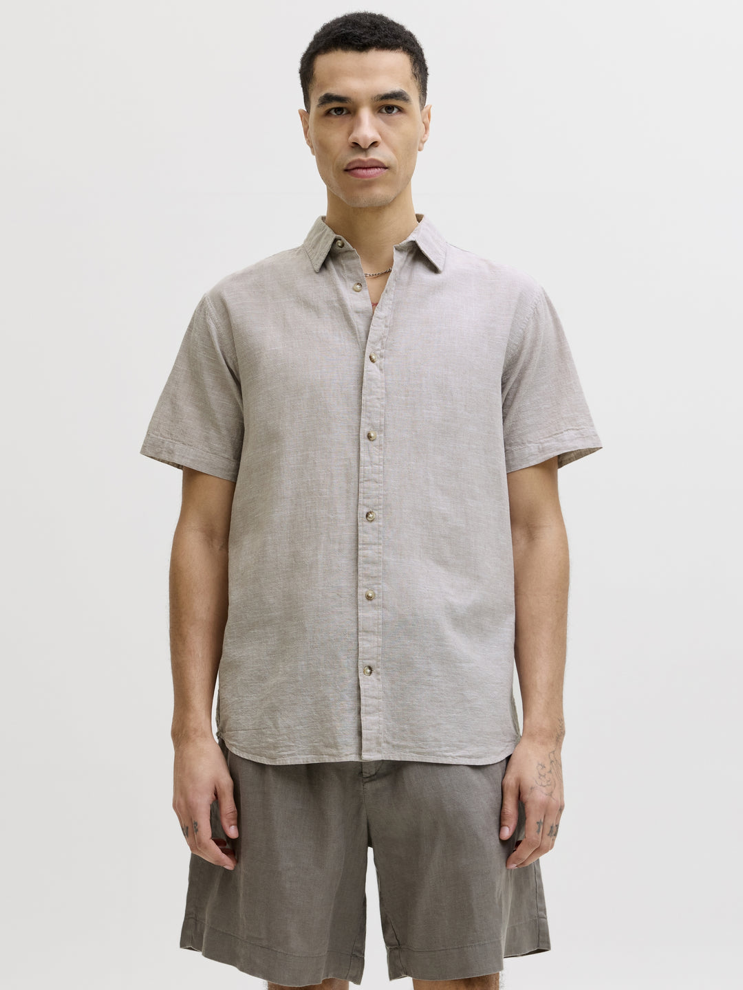 JJESUMMER LINEN BLEND SHIRT S/S SN, String 175966 Bild 5