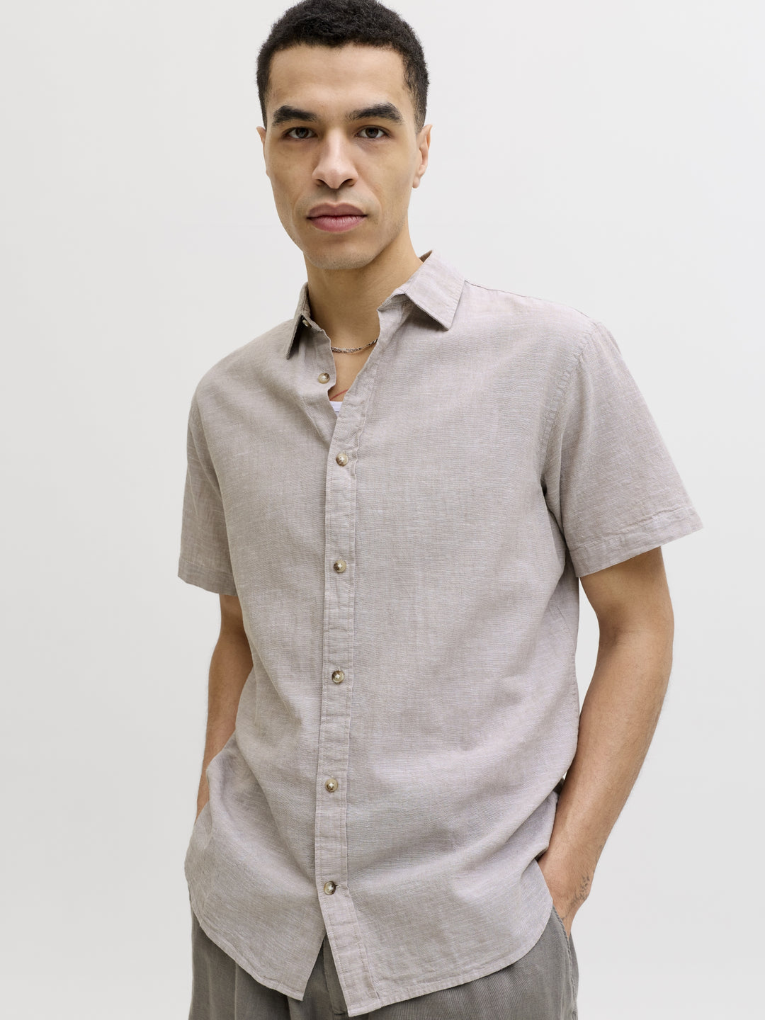 JJESUMMER LINEN BLEND SHIRT S/S SN, String 175966 Bild 6