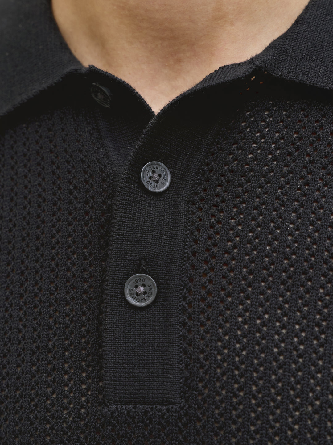JJJESS KNIT POLO SS, Black 178012 Bild 3
