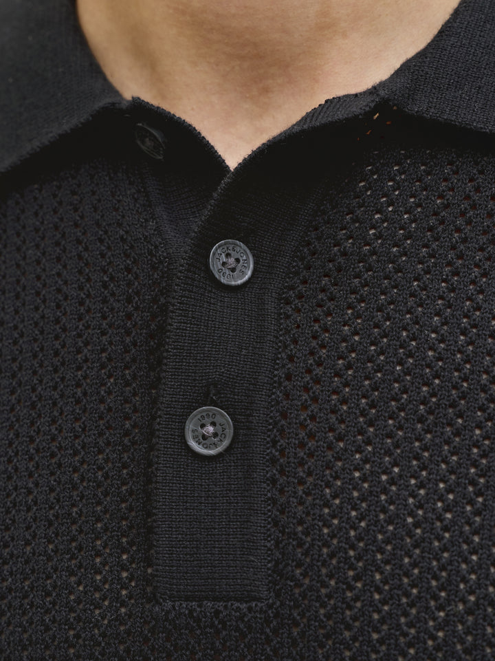 JJJESS KNIT POLO SS, Black 178012 Bild 3