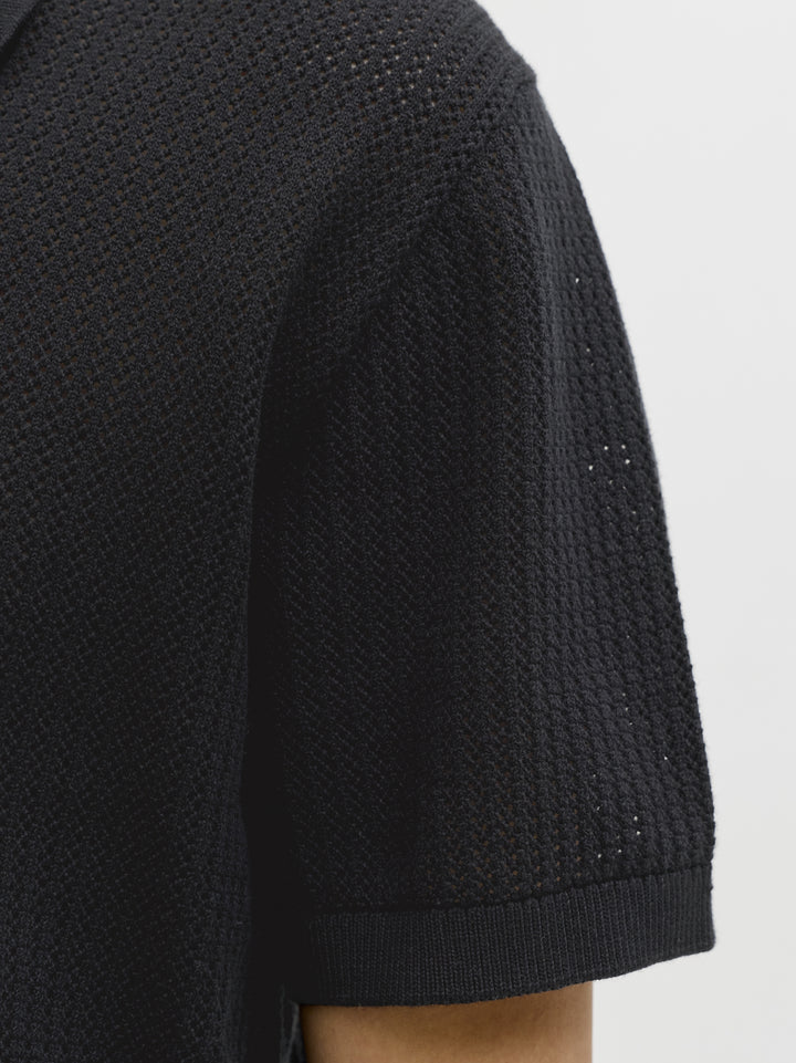 JJJESS KNIT POLO SS, Black 178012 Bild 4