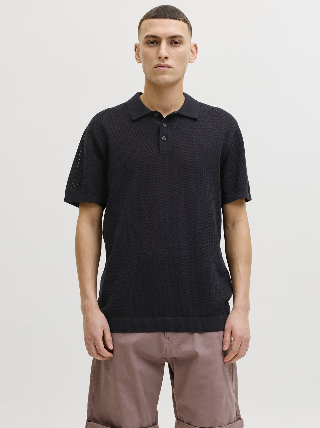 JJJESS KNIT POLO SS, Black 178012 Bild 5