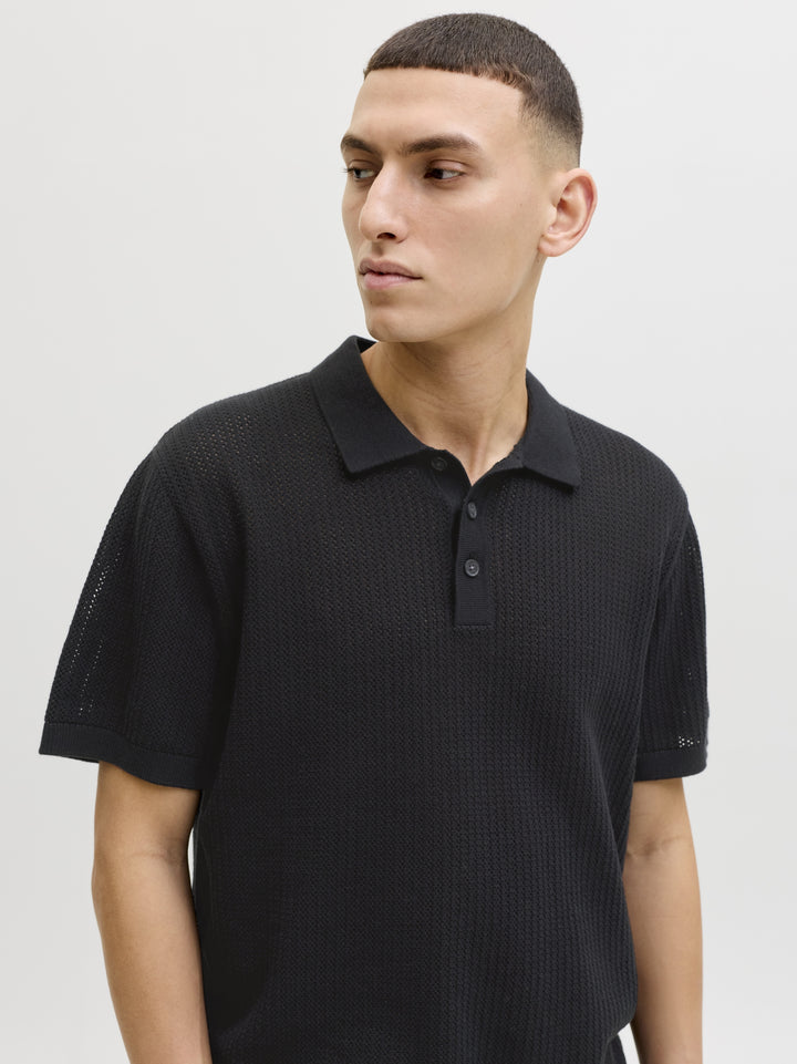 JJJESS KNIT POLO SS, Black 178012 Bild 8