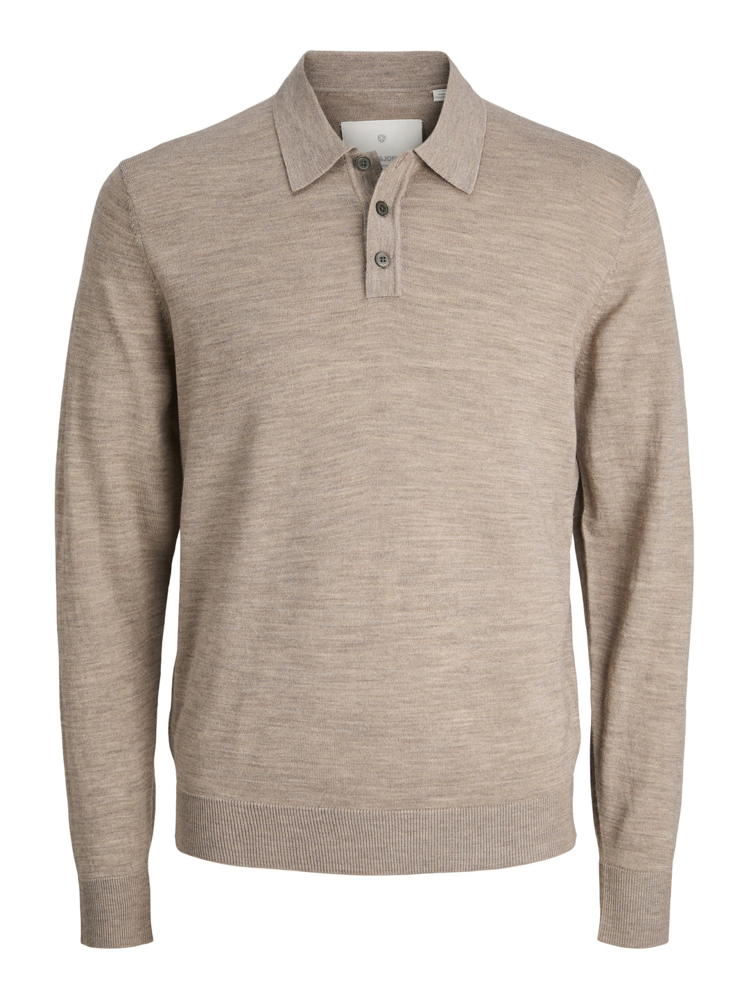 JJMERINO KNIT POLO, Greige/Melange 176595001 Bild 1