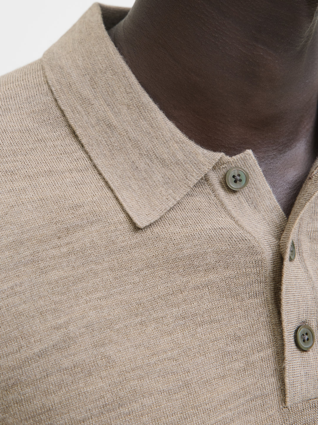JJMERINO KNIT POLO, Greige/Melange 176595001 Bild 5
