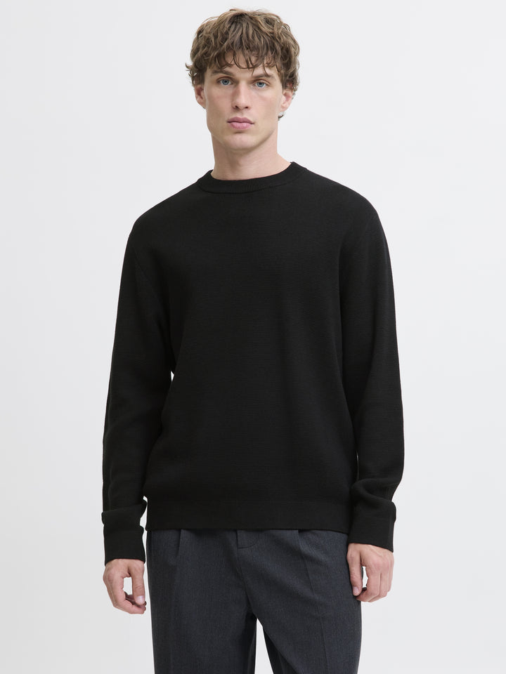 JJMILANO STITCH KNIT CREW NECK SN, Black 178012 Bild 4