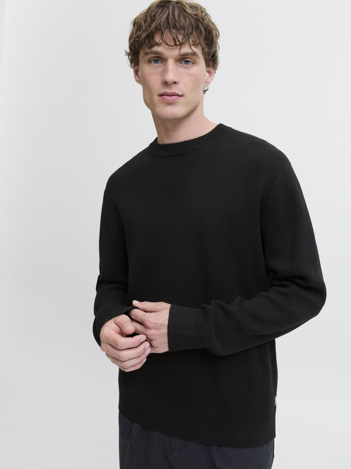 JJMILANO STITCH KNIT CREW NECK SN, Black 178012 Bild 6