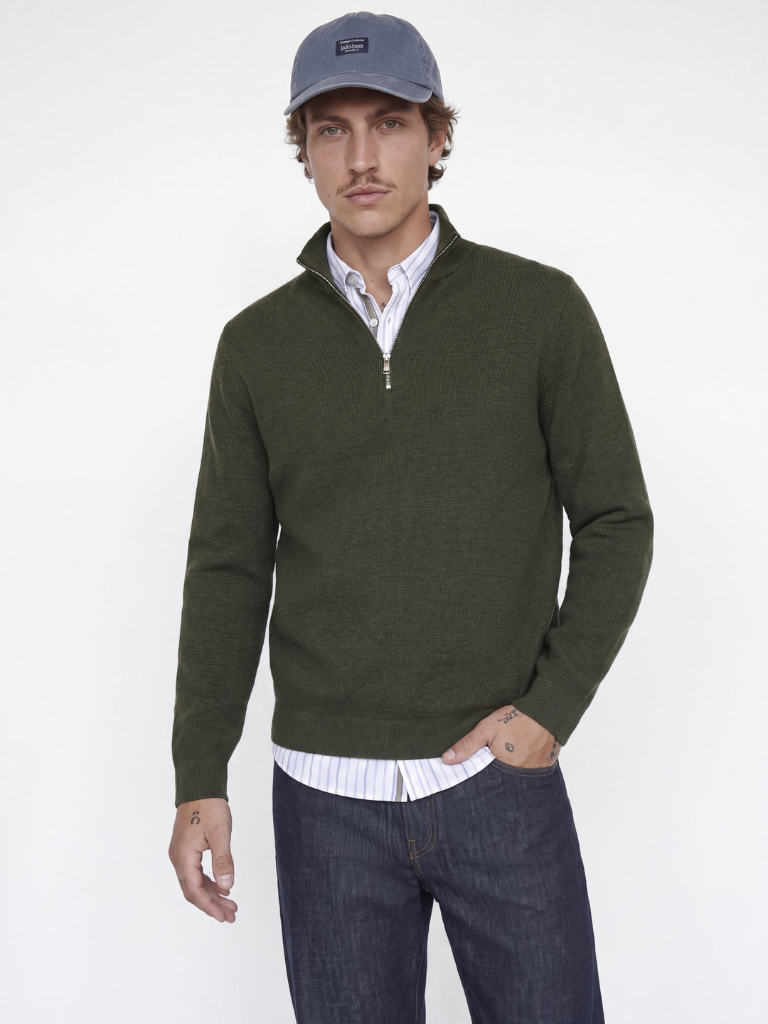 JJMILANO STITCH KNIT HALF ZIP SN, Rosin/Melange 176668001 Bild 5