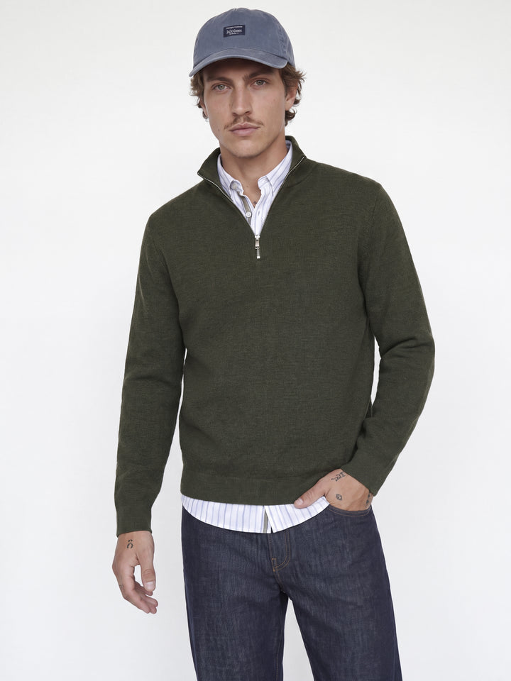 JJMILANO STITCH KNIT HALF ZIP SN, Rosin/Melange 176668001 Bild 5