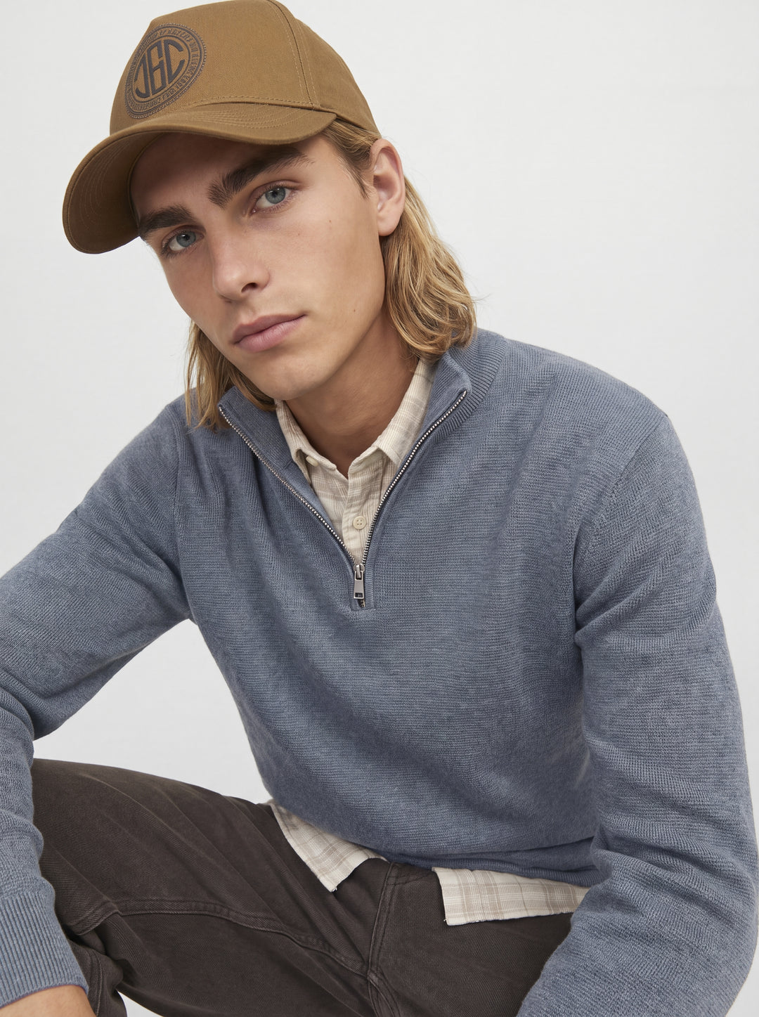 JJMILANO STITCH KNIT HALF ZIP SN, Turbulence/Melange 176720001 Bild 7
