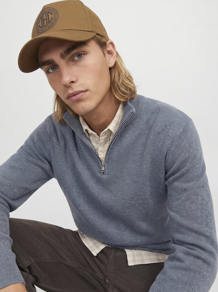 JJMILANO STITCH KNIT HALF ZIP SN, Turbulence/Melange 176720001 Bild 7