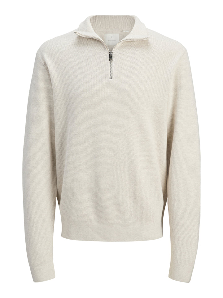 JJMILANO STITCH KNIT HALF ZIP SN, Cloud Dancer/Melange 177642001 Bild 1