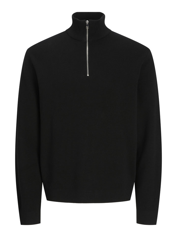 JJMILANO STITCH KNIT HALF ZIP SN, Black 178012 Bild 1
