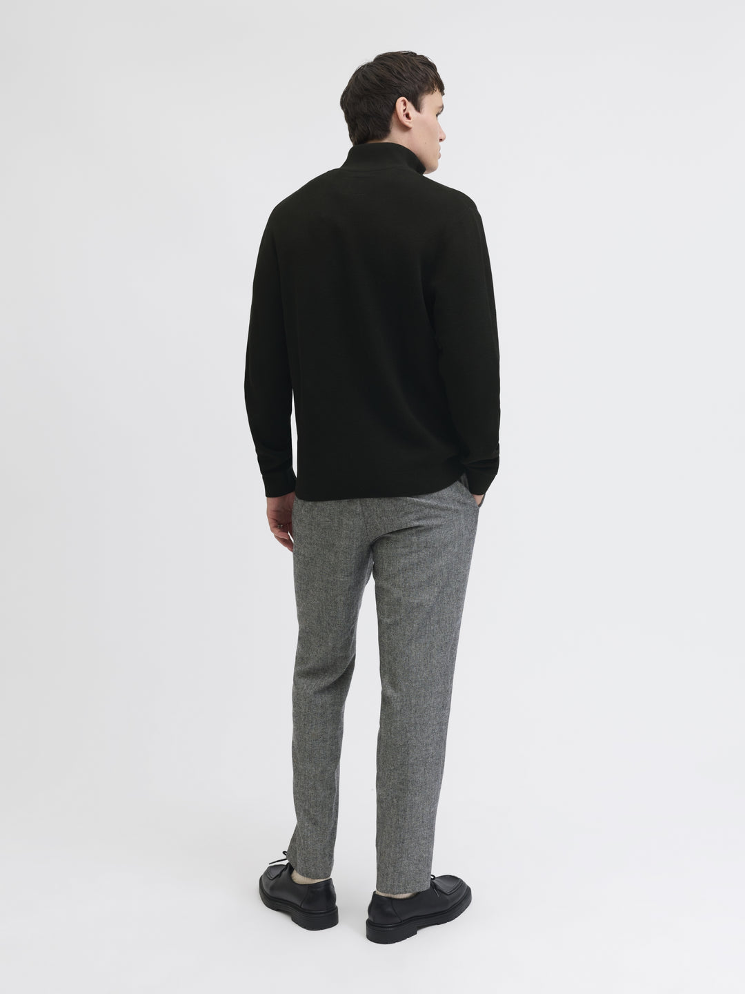 JJMILANO STITCH KNIT HALF ZIP SN, Black 178012 Bild 4