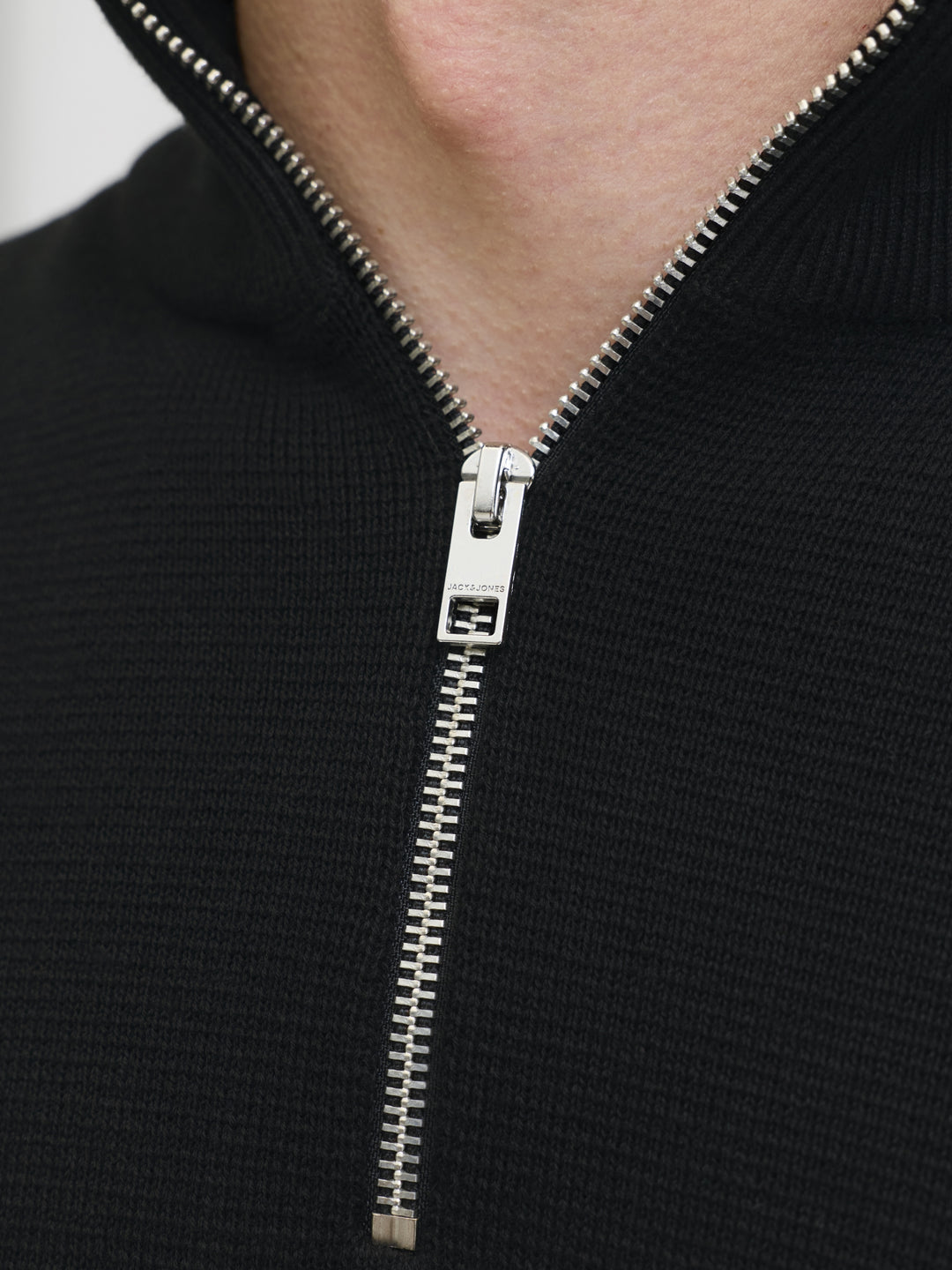 JJMILANO STITCH KNIT HALF ZIP SN, Black 178012 Bild 5