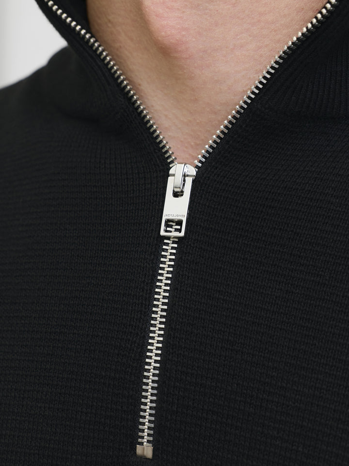 JJMILANO STITCH KNIT HALF ZIP SN, Black 178012 Bild 5