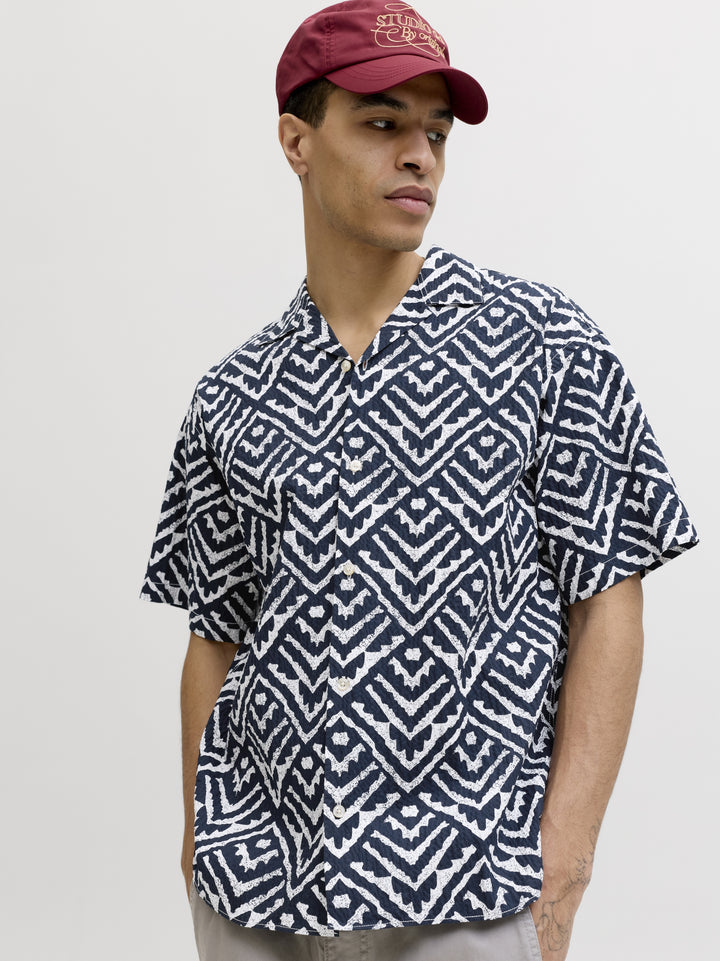 JJMILO SEERSUCKER RESORT SHIRT SS, Sky Captain/AOP 175917001 Bild 8