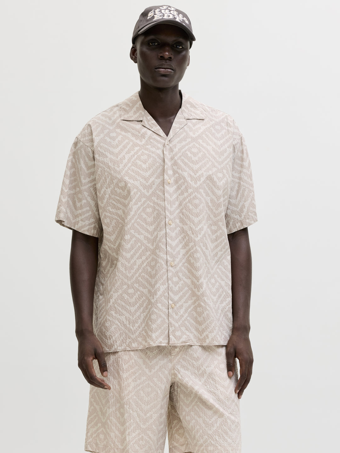 JJMILO SEERSUCKER RESORT SHIRT SS, Moonbeam/AOP 176631001 Bild 5