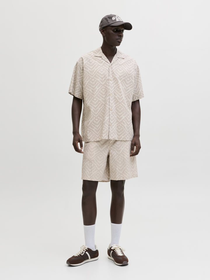 JJMILO SEERSUCKER RESORT SHIRT SS, Moonbeam/AOP 176631001 Bild 6