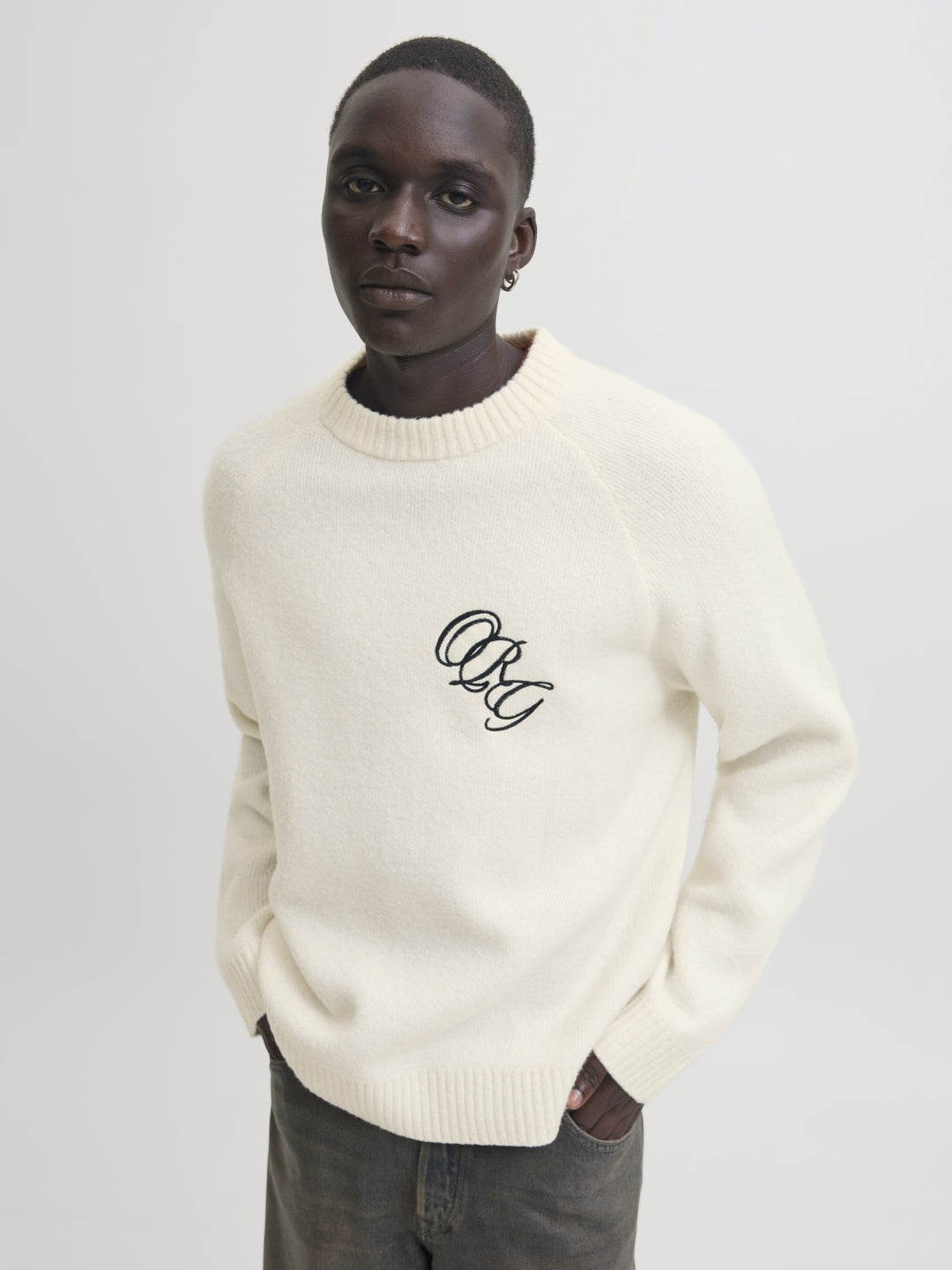 JORBEDFORD KNIT EMB CREW NECK, Sea Salt 296416 Bild 7