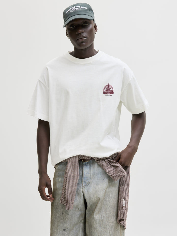 JORMAINE BACK TEE SS CREW NECK SN, Cloud Dancer 177642 Bild 3