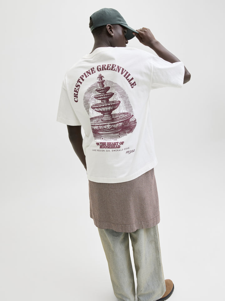 JORMAINE BACK TEE SS CREW NECK SN, Cloud Dancer 177642 Bild 8