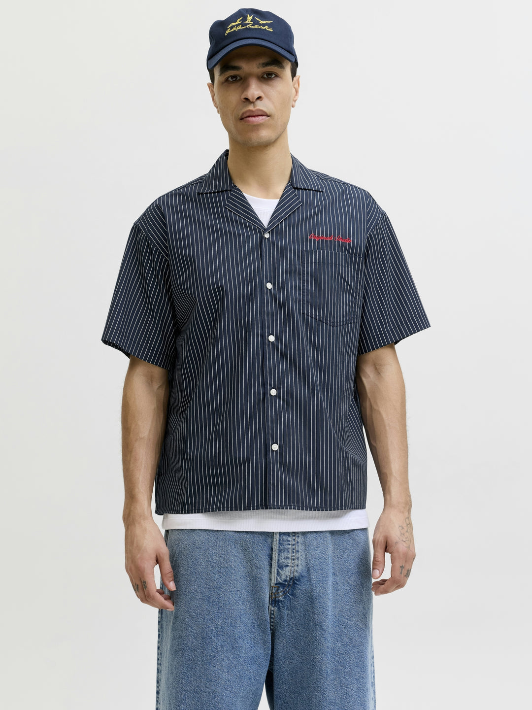 JORMENTON POPLIN STRIPE RESORT SHIR, Sky Captain 175917 Bild 1