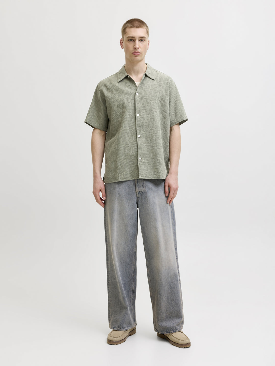 JORMONTAUK WAVY TEXTURE SHIRT SS SN, Vetiver 176725 Bild 6
