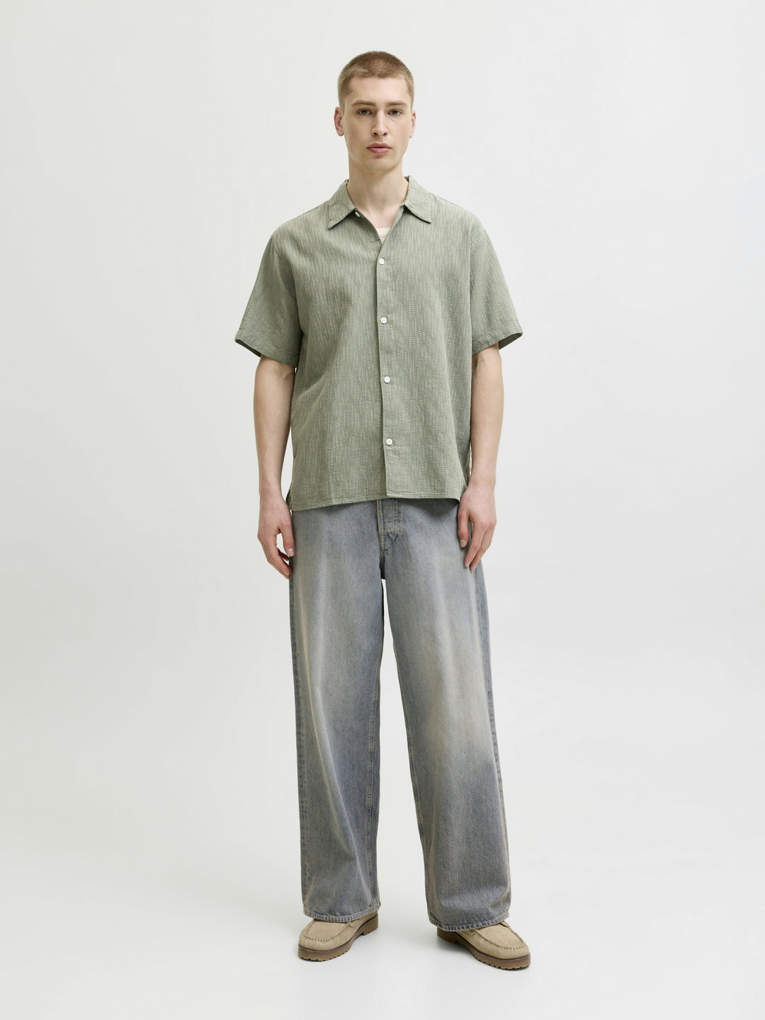 JORMONTAUK WAVY TEXTURE SHIRT SS SN, Vetiver 176725 Bild 6