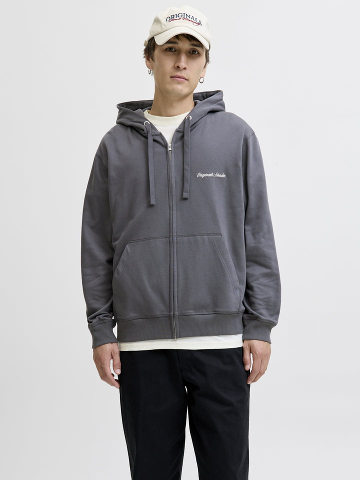 JORNORREBRO EMB SWEAT ZIP HOOD NOOS, Asphalt 176526 Bild 2