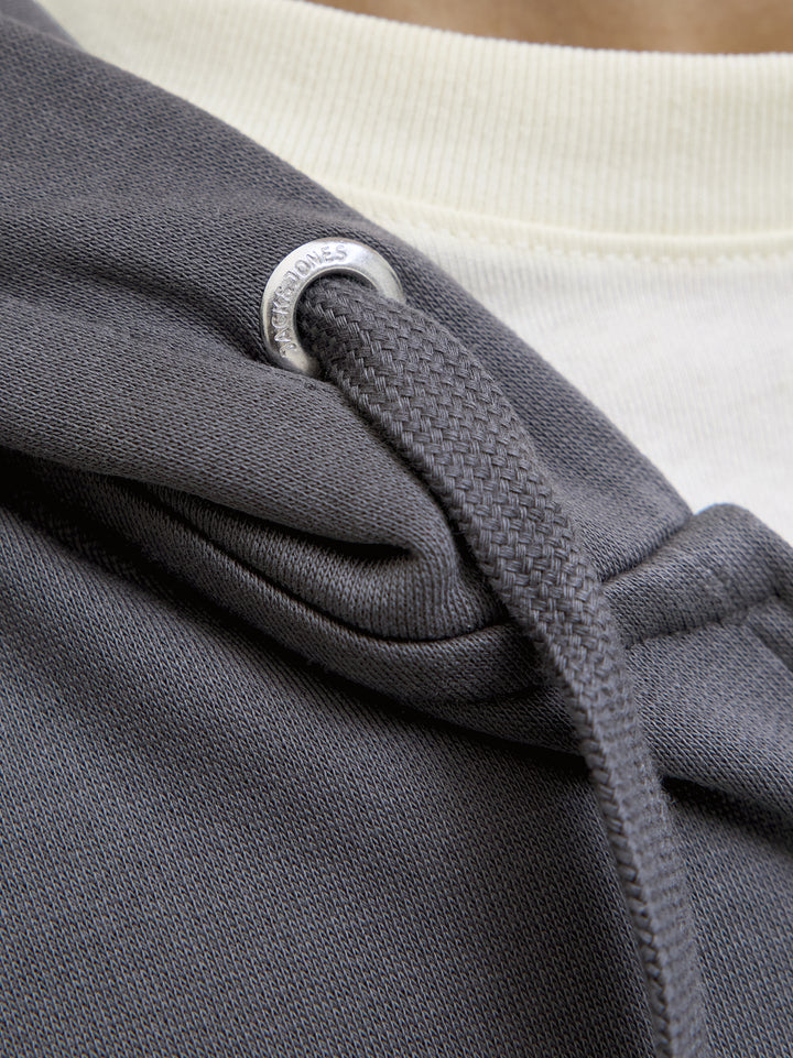 JORNORREBRO EMB SWEAT ZIP HOOD NOOS, Asphalt 176526 Bild 5