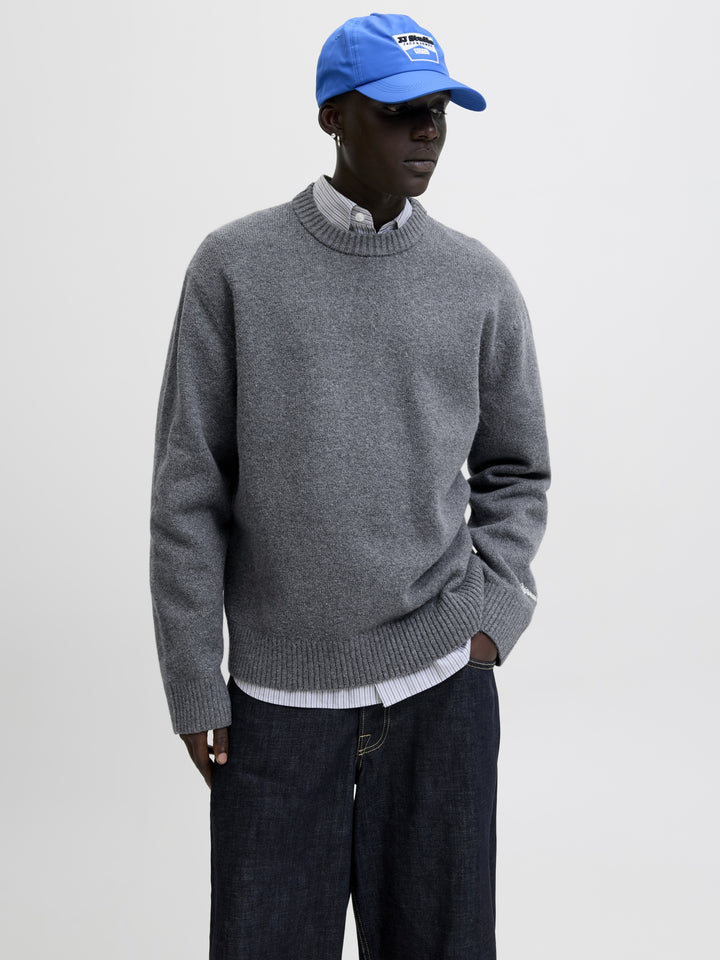 JORNORREBRO KNIT CREW NECK SN, Dark Grey Melange 179084 Bild 1