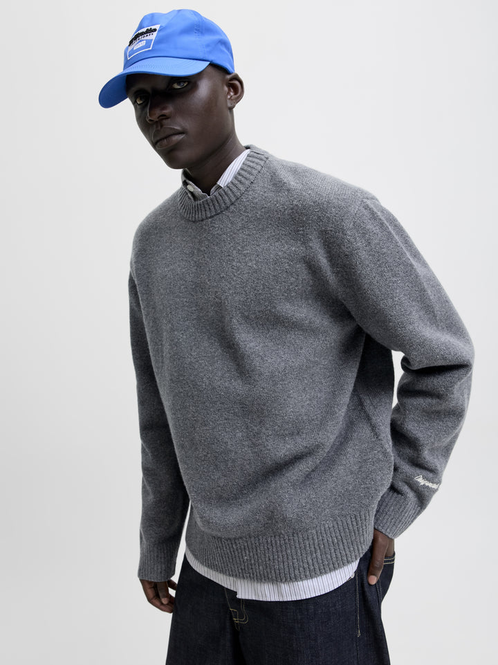 JORNORREBRO KNIT CREW NECK SN, Dark Grey Melange 179084 Bild 4