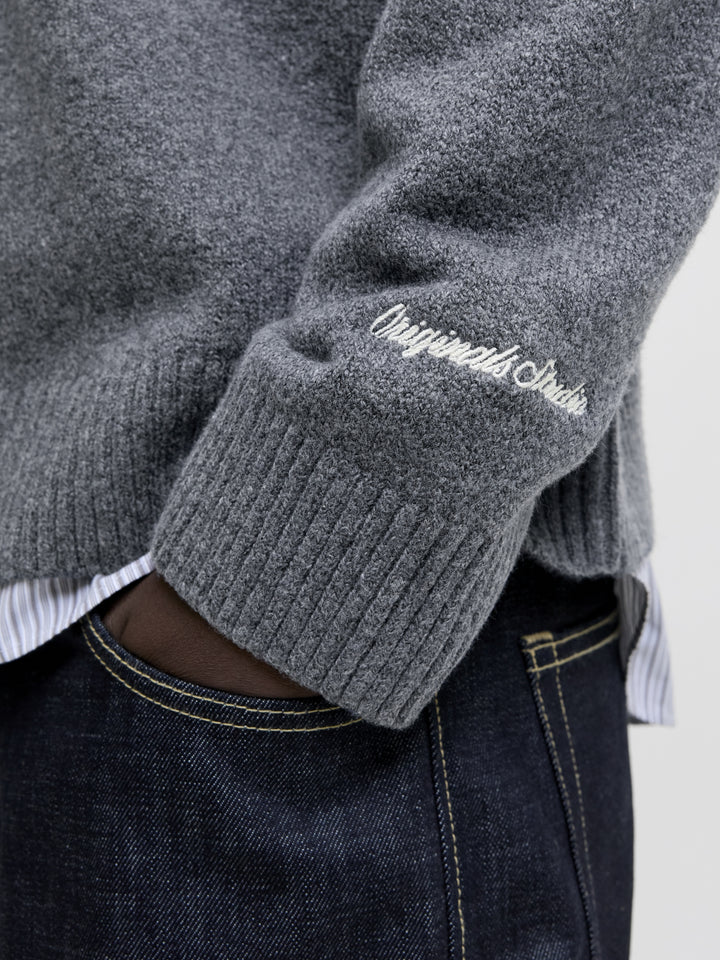JORNORREBRO KNIT CREW NECK SN, Dark Grey Melange 179084 Bild 5