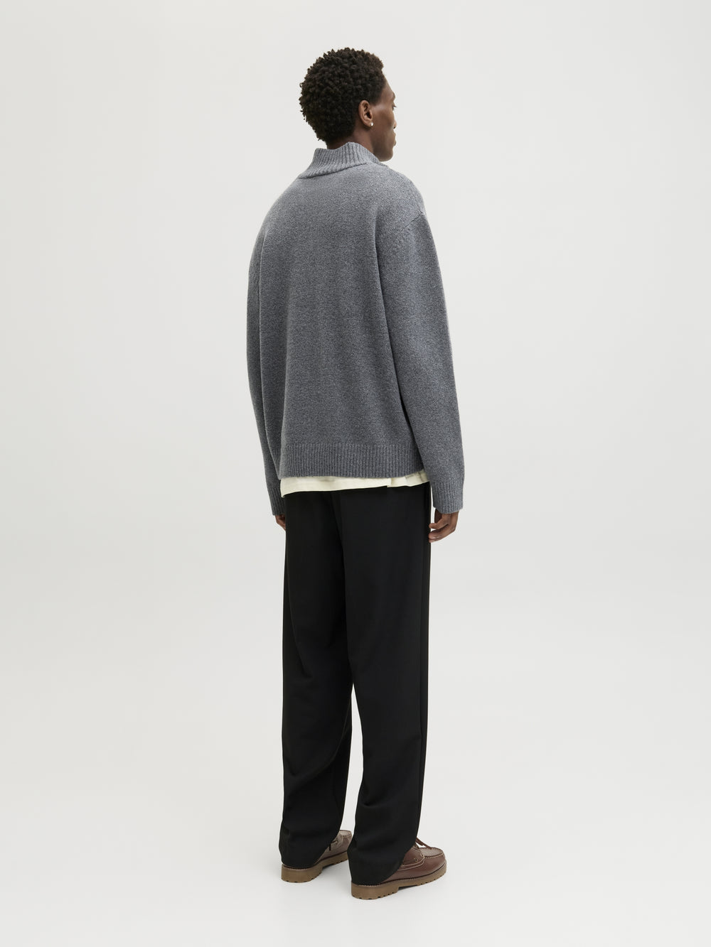 JORNORREBRO KNIT HALF ZIP SN, Dark Grey Melange 179084 Bild 2