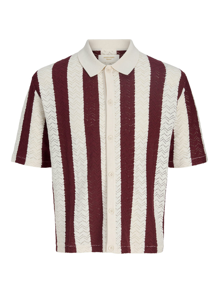 JORTYLER KNIT SS POLO SN, Sea Salt/Cabernet 296416009 Bild 1