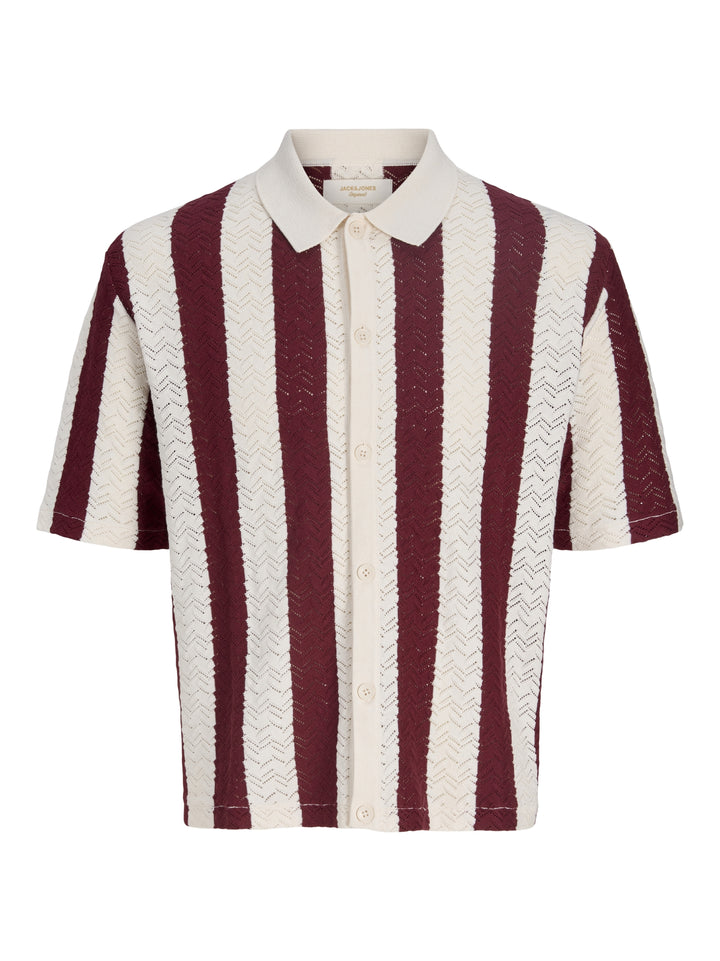 JORTYLER KNIT SS POLO SN, Sea Salt/Cabernet 296416009 Bild 1