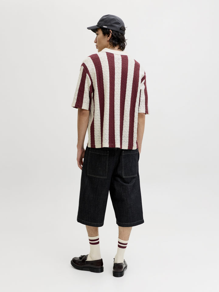 JORTYLER KNIT SS POLO SN, Sea Salt/Cabernet 296416009 Bild 5