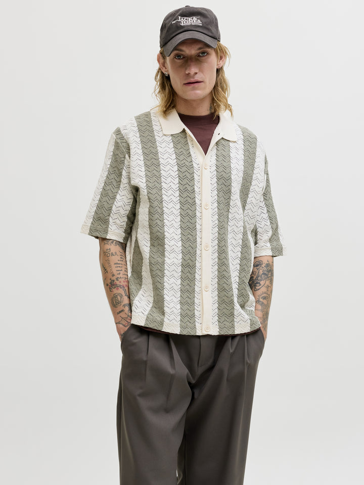 JORTYLER KNIT SS POLO SN, Sea Salt/Sea Grass 296416011 Bild 5