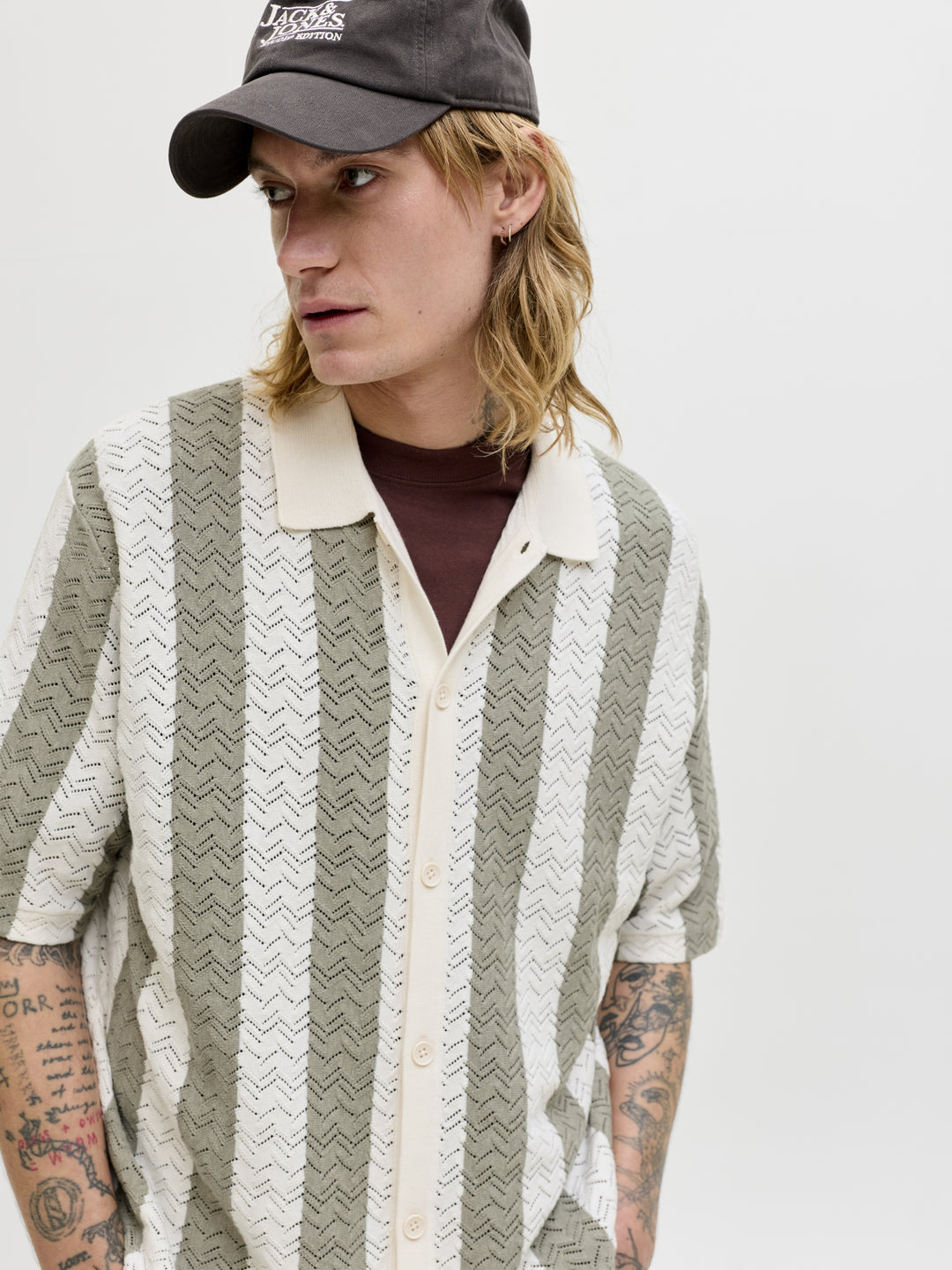 JORTYLER KNIT SS POLO SN, Sea Salt/Sea Grass 296416011 Bild 8
