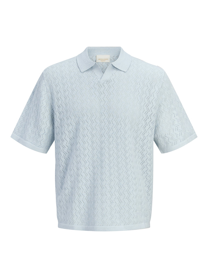JORTYLER KNIT SS SPLIT NECK POLO SN, Cashmere Blue 175775 Bild 1