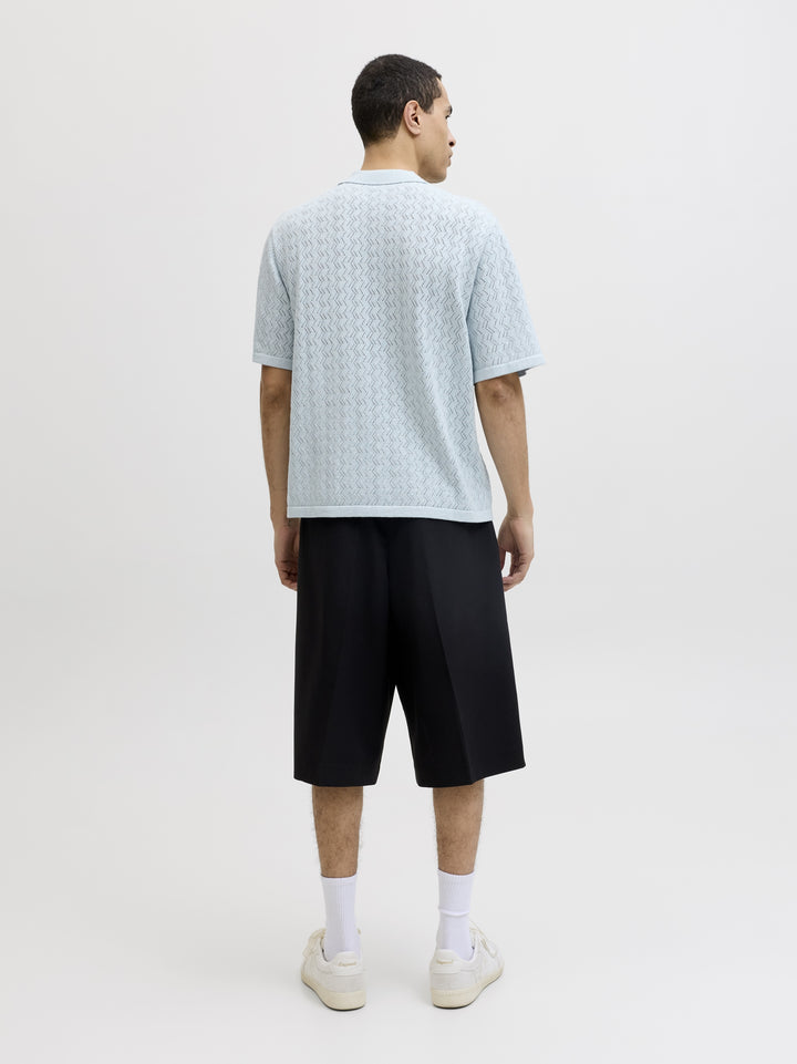 JORTYLER KNIT SS SPLIT NECK POLO SN, Cashmere Blue 175775 Bild 4