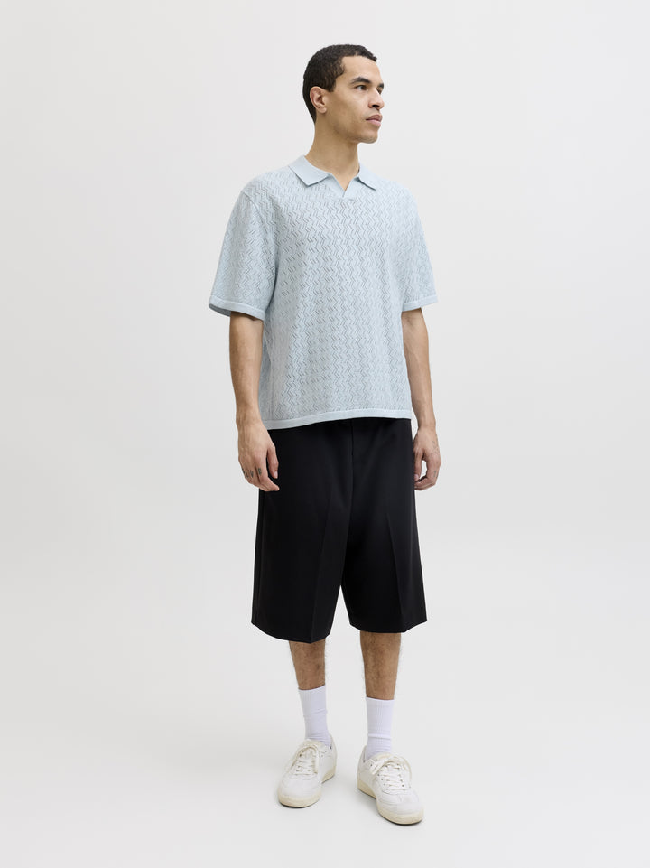 JORTYLER KNIT SS SPLIT NECK POLO SN, Cashmere Blue 175775 Bild 5