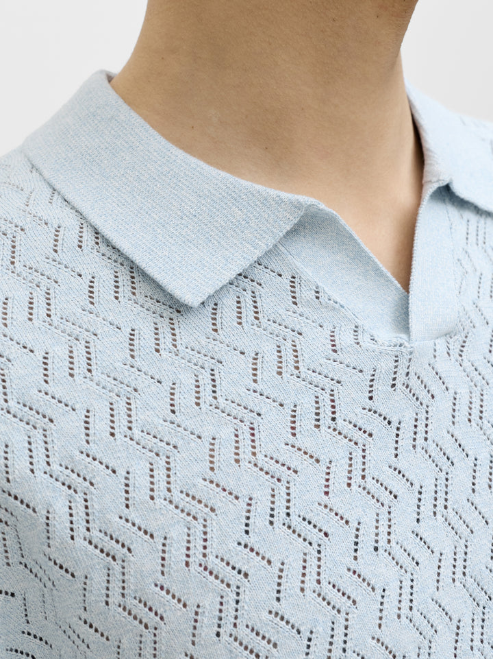 JORTYLER KNIT SS SPLIT NECK POLO SN, Cashmere Blue 175775 Bild 6