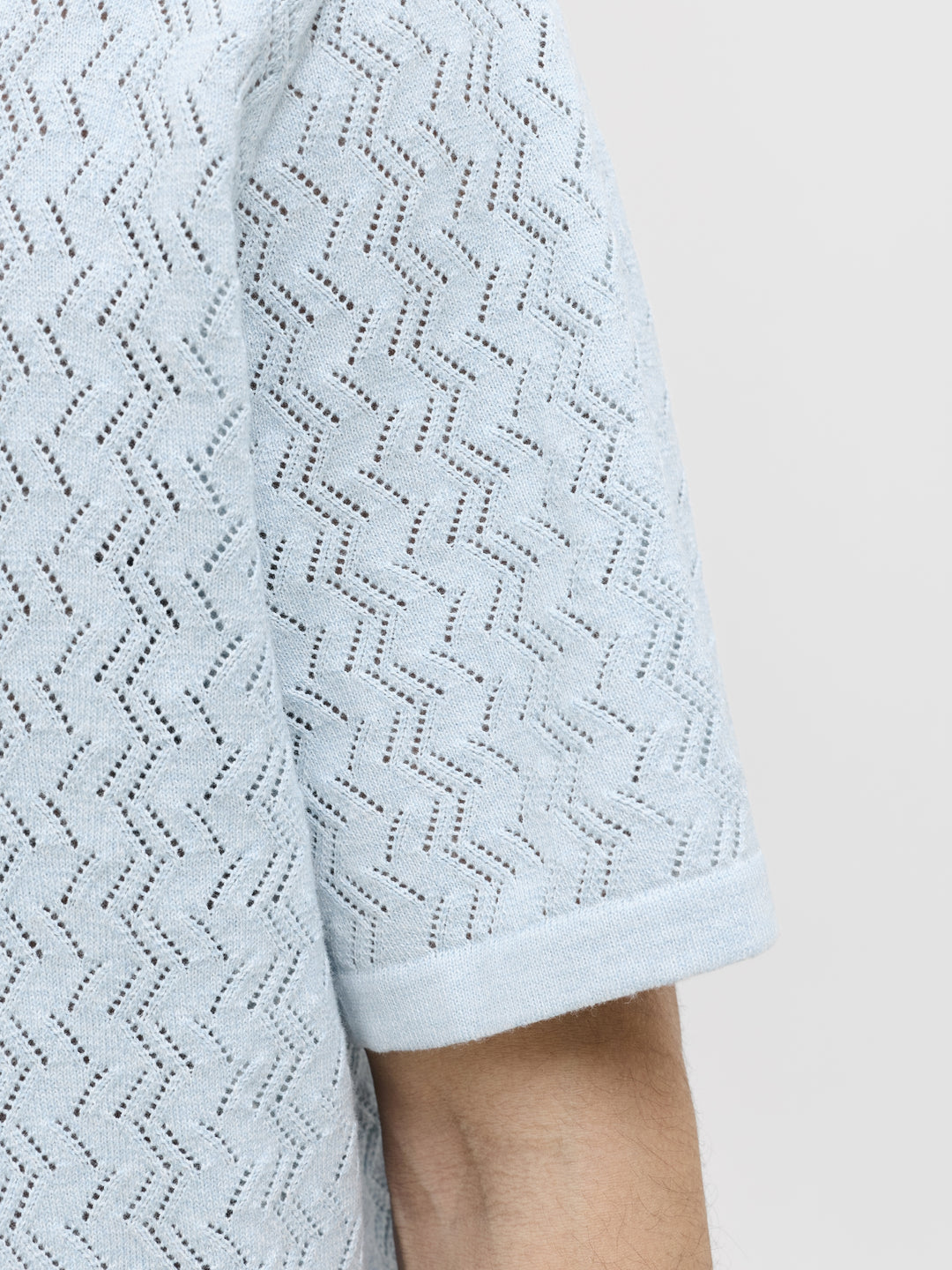 JORTYLER KNIT SS SPLIT NECK POLO SN, Cashmere Blue 175775 Bild 7