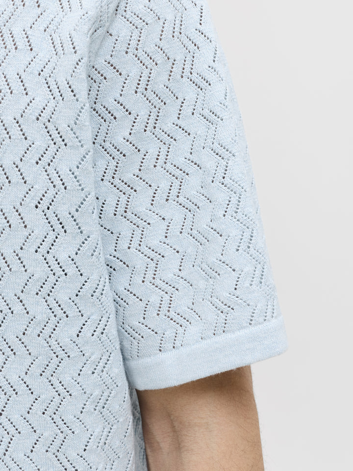 JORTYLER KNIT SS SPLIT NECK POLO SN, Cashmere Blue 175775 Bild 7