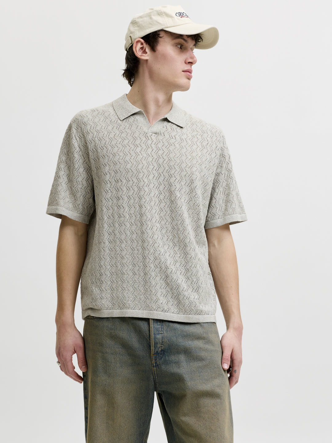 JORTYLER KNIT SS SPLIT NECK POLO SN, Seagrass 176290 Bild 5