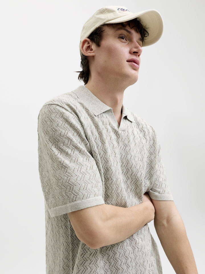 JORTYLER KNIT SS SPLIT NECK POLO SN, Seagrass 176290 Bild 8